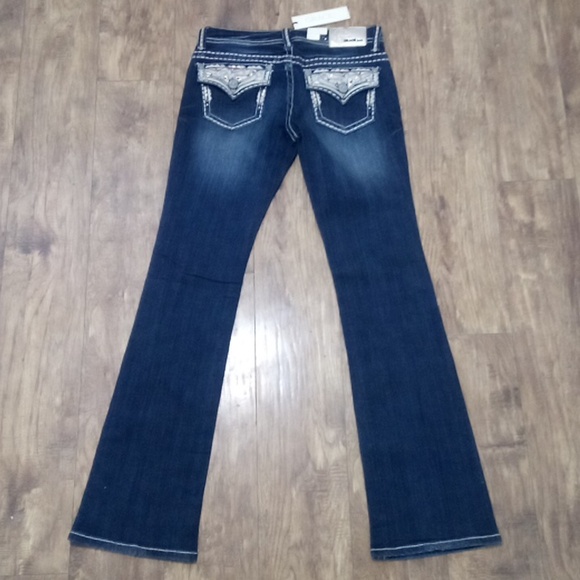 Grace in LA NWT Women's Jeans 27 Bootcut Embellished Rhinestones - Picture 5 of 12